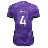 Camiseta Liverpool Virgil van Dijk #4 Tercera Equipación para mujer 2023-24 manga corta